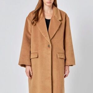 Cloth & Crown Single Button Camel Brushed Coat